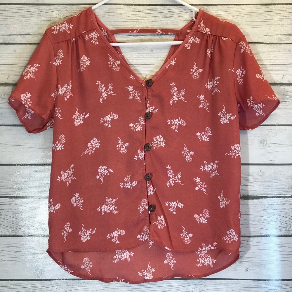 Pink Rose Blouse Size Small
